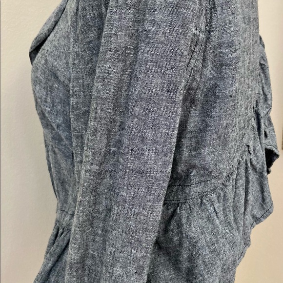 Vintage Free People Victorian Ruffle Back Jacket, Sz Medium, Charcoal Gray, RARE - Picture 12 of 14